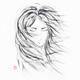 Young woman face with long wild hair in the wind black and white pante... (thumbnail)