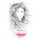 Asian woman painted face portrait with long wild hair and pink sakura... (thumbnail)