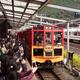 Sagano Scenic Railway Romantic train at Kameoka torokko station platfo... (thumbnail)