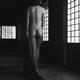 Black and white fine art nude Japanese woman undressed in dark house h... (thumbnail)