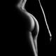 Art nude woman body parts buttocks and arm outline Black and white... (thumbnail)