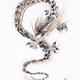 Asian Dragon with the Night Shining Pearl sumi-e black ink painting on... (thumbnail)