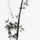 Three bamboo stalks with leaves artistic Japanese Zen Sumi-e painting... (thumbnail)