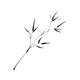 Single branch of young bamboo with leaves sumi-e asian illustration... (thumbnail)