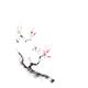Charming sumi-e illustration of a budding sakura branch with gentle pi... (thumbnail)