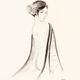 Sensual sumi-e ink painting of a geisha with nude back... (thumbnail)