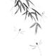 Charming sumi-e black and white artwork of three dragonflies flying in... (thumbnail)