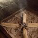 Historic Japanese rural house interior with Irori sunken hearth fire p... (thumbnail)