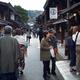 Busy with tourists old town market street of Takayama city Gifu Japan... (thumbnail)