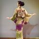 Back of a woman in beautiful kimono at a fashion show in Japan... (thumbnail)