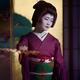 Kyoto Geiko Japanese Geisha dance with hand fans... (thumbnail)