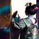 Japanese Maiko gracefully performing a traditional dance closeup of he... (thumbnail)