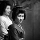 Beautiful Geisha Kyoto Geiko with an expressive look artistic black an... (thumbnail)