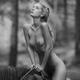 Sexy romantic fine art black and white nude image of a young woman rid... (thumbnail)