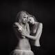 Artistic fine art black and white portrait of two topless young girls... (thumbnail)