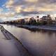 Kyoto Kamo-gawa Kamo River and Shijo bridge panoramic sunset scenery... (thumbnail)
