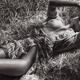 Woman with a rose lying half naked on straw in summer dress revealing... (thumbnail)