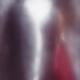 Couple standing facing each other behind hazy frosted glass with heart... (thumbnail)