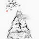 Old Daoist sage wise master meditating under a pine branch Zen illustr... (thumbnail)