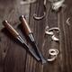 Two chisels and curly wood shavings artistic carpentry still life... (thumbnail)