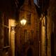 Dramatic twilight scenery of an old French street with stone houses li... (thumbnail)