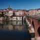 Town of Albi in South of France with Pont Vieux bridge over river Tarn... (thumbnail)