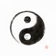 Two cute cats sleeping inside Yin-Yang Daoist spiritual symbol Artistic Sumi-e illustration