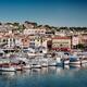 Port town of Cassis harbour boats in a quay city skyline scenery Franc... (thumbnail)