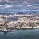 Osaka city aerial panorama Osaka Bay Tempozan bridge Aji river and the... (thumbnail)