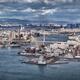 Tempozan bridge over Ajigawa river Osaka city aerial scenery Osaka Bay... (thumbnail)