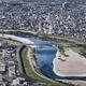 City of Gifu aerial scenery bridge over Nagara River and buildings in... (thumbnail)