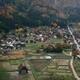 Shirakawa-go Japanese historic village atmospheric aerial autumn lands... (thumbnail)