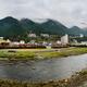 Panoramic scenery of hot springs resort town Gero Japan with foggy mou... (thumbnail)