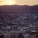 Kyoto aerial sunset city scenery landscape with departing Shinkansen t... (thumbnail)
