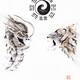 Sumi-e Daoist painting of the Tiger and the Dragon under Yin Yang symb... (thumbnail)