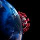 Coronavirus COVID-19 virus particle overshadowing the Earth globe epid... (thumbnail)