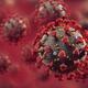 Coronavirus COVID-19 virus particles in red blood stream medical 3D il... (thumbnail)