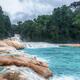 Tropical nature scenery of the waterfall Agua Azul turquoise blue wate... (thumbnail)
