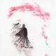 Abstract romantic Chinese brush Zen painting of a Taoist couple walkin... (thumbnail)