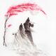 Romantic Zen painting of asian couple playing music together in full m... (thumbnail)