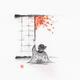 Sumi-e painting of a cute little Japanese girl sitting by the shoji do... (thumbnail)
