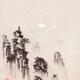 Fine art painting of a Zen Buddhist monk standing on a mountain peak f... (thumbnail)