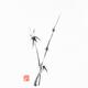Zen bamboo two young stalks fine art painting Chinese brush black ink... (thumbnail)