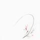 Elegant oriental Zen painting of a pink orchid flower in dynamic compo... (thumbnail)