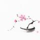 Oriental style painting of a pretty bonsai sakura tree with pink flowe... (thumbnail)