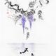 Japanese sumi-e Zen painting of two Koi fish and wisteria flowers... (thumbnail)