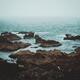 Dramatic landscape scenery of rocky sea shore in Sligo Ireland misty s... (thumbnail)