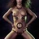 Beautiful nude woman shamanic warrior fine art portrait with her naked... (thumbnail)