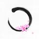 Artistic sumi-e design of Enso with pink lotus flowers Zen illustratio... (thumbnail)
