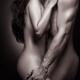Sexy couple naked bodies in an embrace Fine art nude Black and white... (thumbnail)